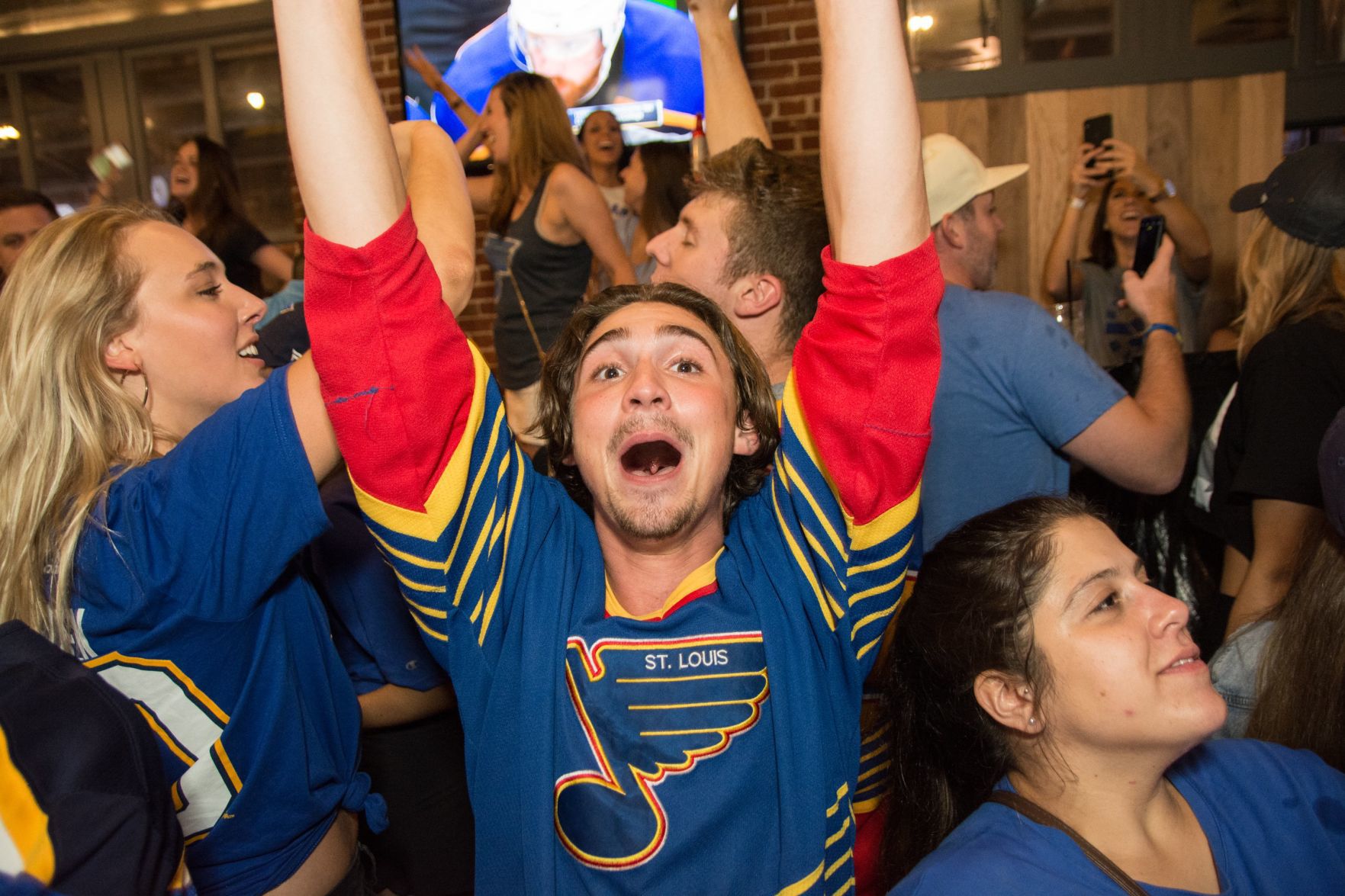Blues Fans at Wheelhouse during Stanley Cup Final Game 7. Spons